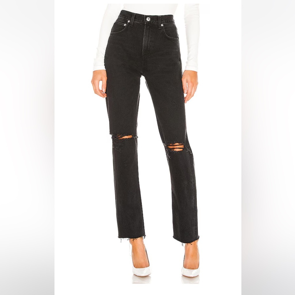Agolde Cherie High Rise Straight in Distortion Black Size 24
